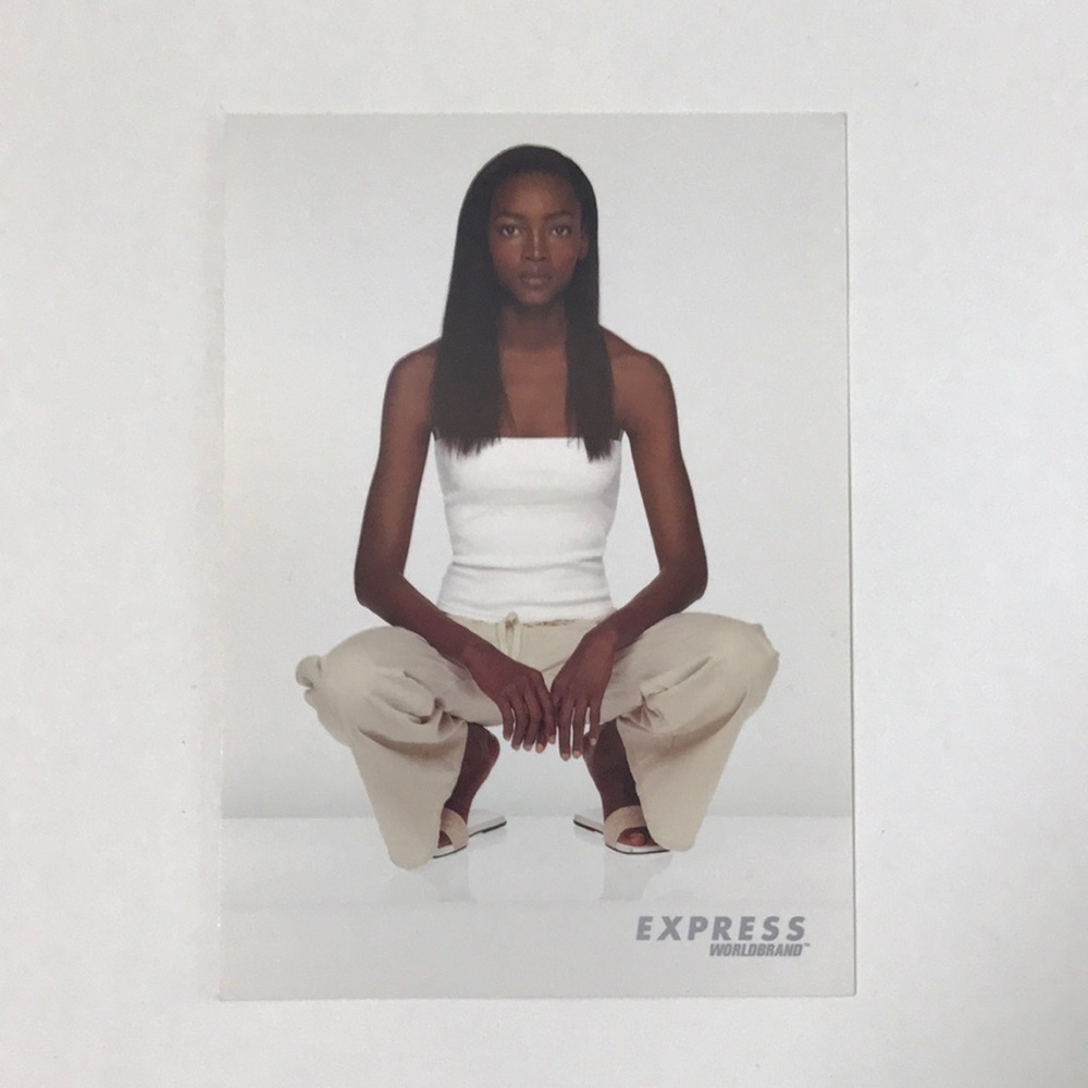 Vintage 90s Y2K Express Worldwide Promo Advertising Fashion Postcard